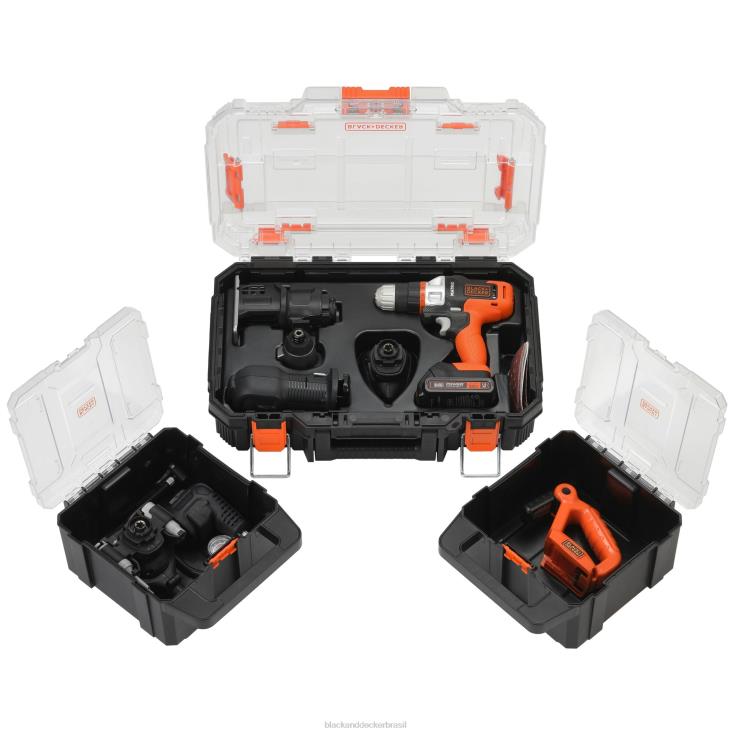 BLACK+DECKER N20D529O kit de ferramentas elétricas Matrix 20 V Max inclui furadeira sem fio, 8 acessórios e estojo de armazenamento ferramentas