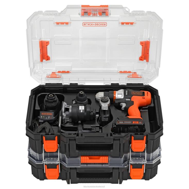 BLACK+DECKER N20D530O kit de ferramentas elétricas Matrix 20 V Max inclui furadeira sem fio, 12 acessórios e estojo de armazenamento ferramentas