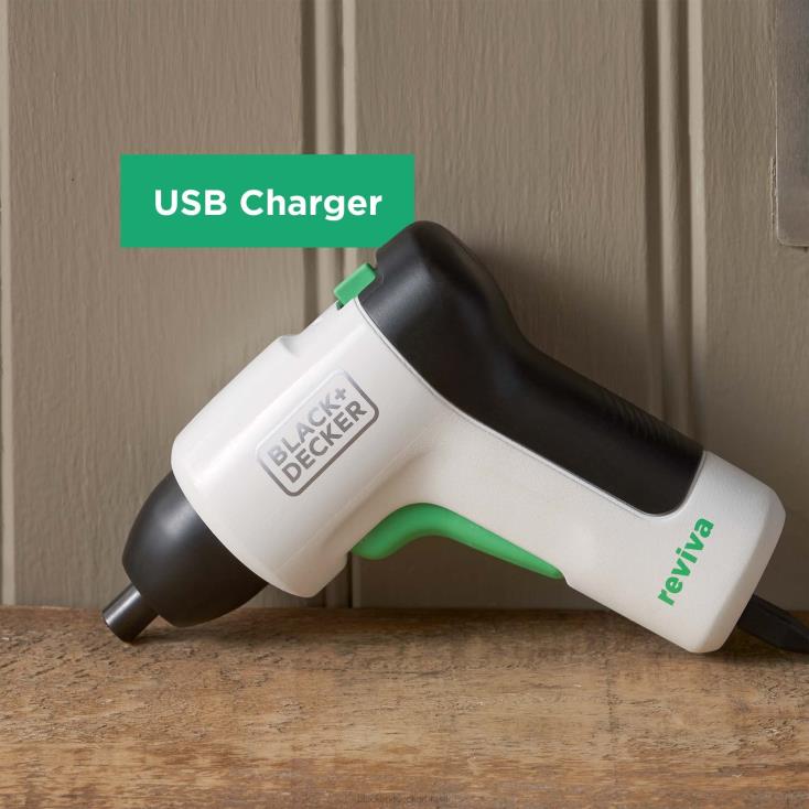 BLACK+DECKER N20D531Chave de fenda sem fio Reviva 4V Max recarregável por USB ferramentas