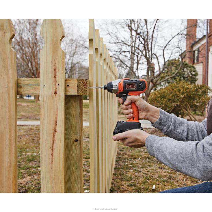 BLACK+DECKER N20D535Chave de impacto sem fio máxima de 20 V com carregador e ponta de fixação ferramentas