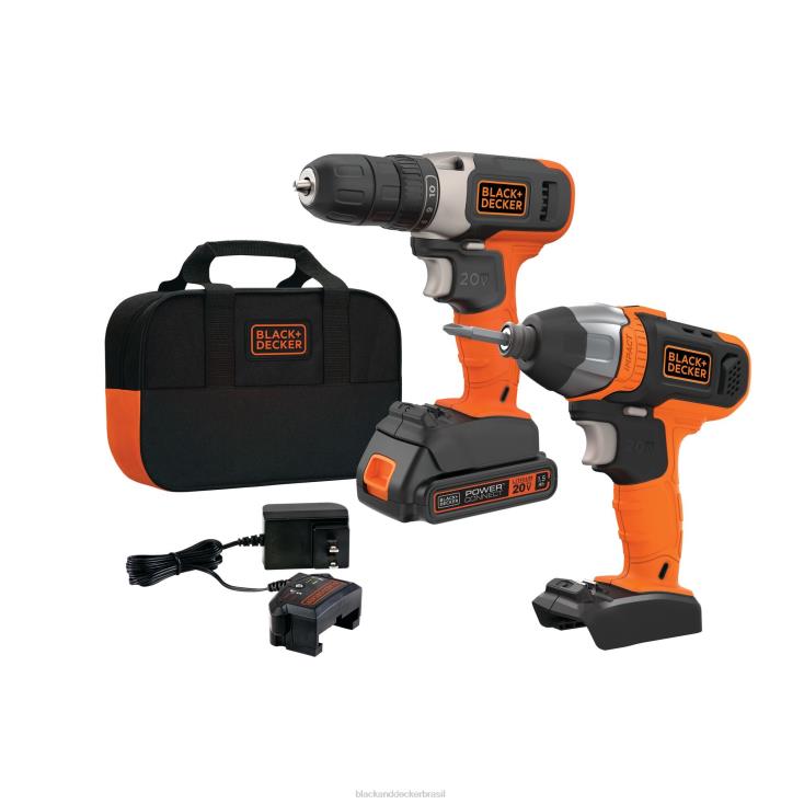 BLACK+DECKER N20D542Kit de impacto máximo de broca 20v 2 ferramentas