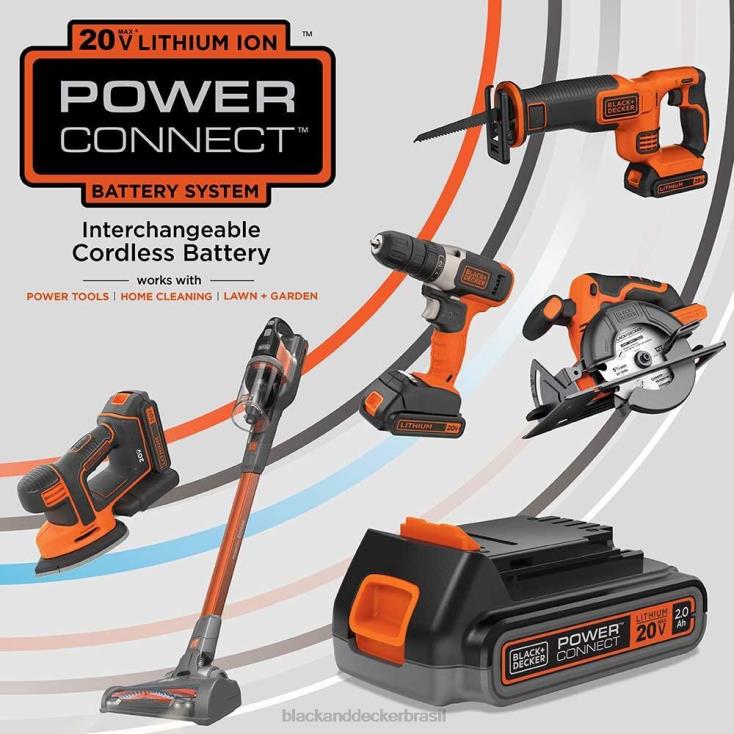 BLACK+DECKER N20D544Kit combinado de ferramentas elétricas máximas de 20 V Conjunto de ferramentas elétricas sem fio de 4 ferramentas com 2 baterias e carregador ferramentas