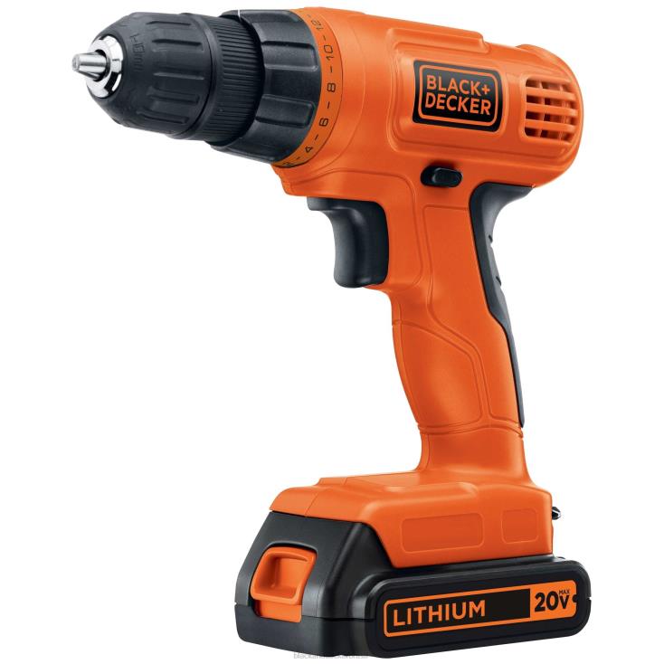 BLACK+DECKER N20D547Furadeira/parafusadeira sem fio powerconnect máxima de 20v 30 unid. conjunto ferramentas