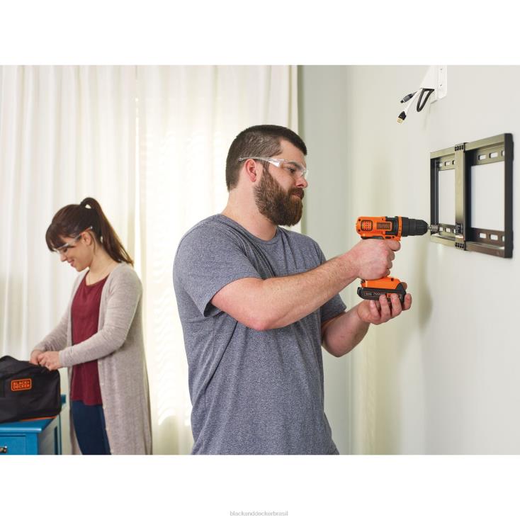 BLACK+DECKER N20D549Furadeira/parafusadeira sem fio powerconnect máxima de 20v 44 unid. kit de projeto para casa ferramentas