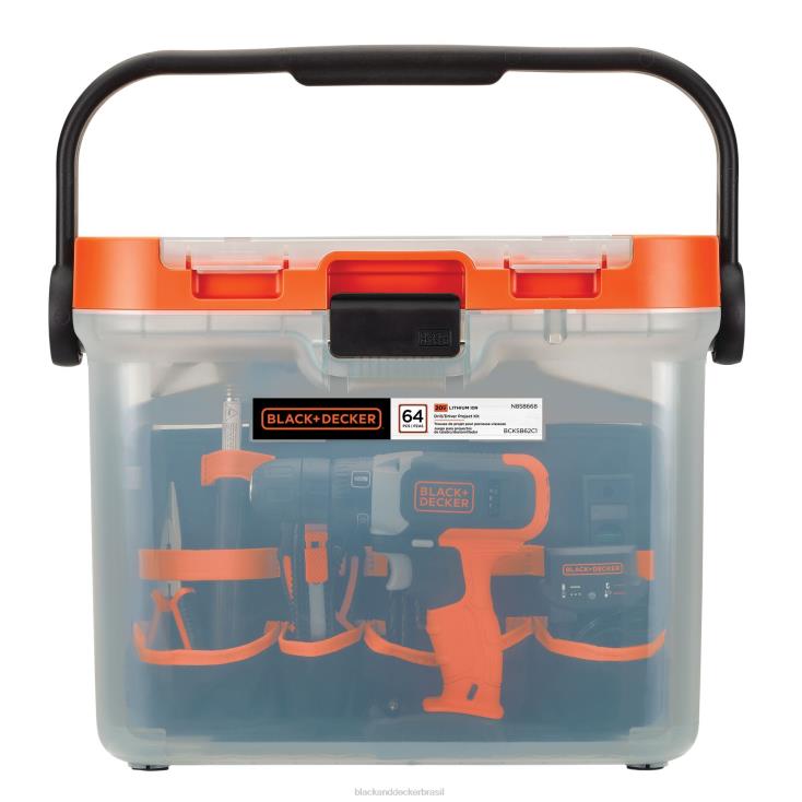 BLACK+DECKER N20D550Furadeira máxima de 20 V com kit de ferramentas domésticas de 66 peças ferramentas