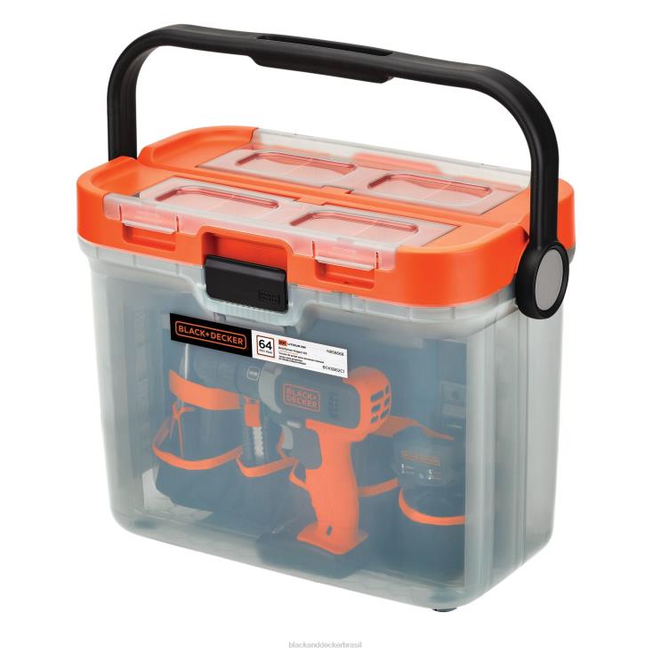 BLACK+DECKER N20D550Furadeira máxima de 20 V com kit de ferramentas domésticas de 66 peças ferramentas