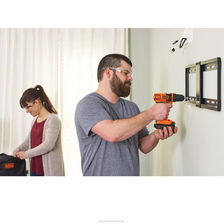 BLACK+DECKER N20D551Broca máxima de 20 V e kit de ferramentas domésticas com 68 peças ferramentas