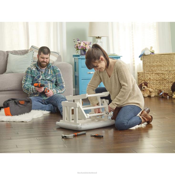 BLACK+DECKER N20D554Broca máxima de 12 V e kit de ferramentas domésticas de 60 peças ferramentas