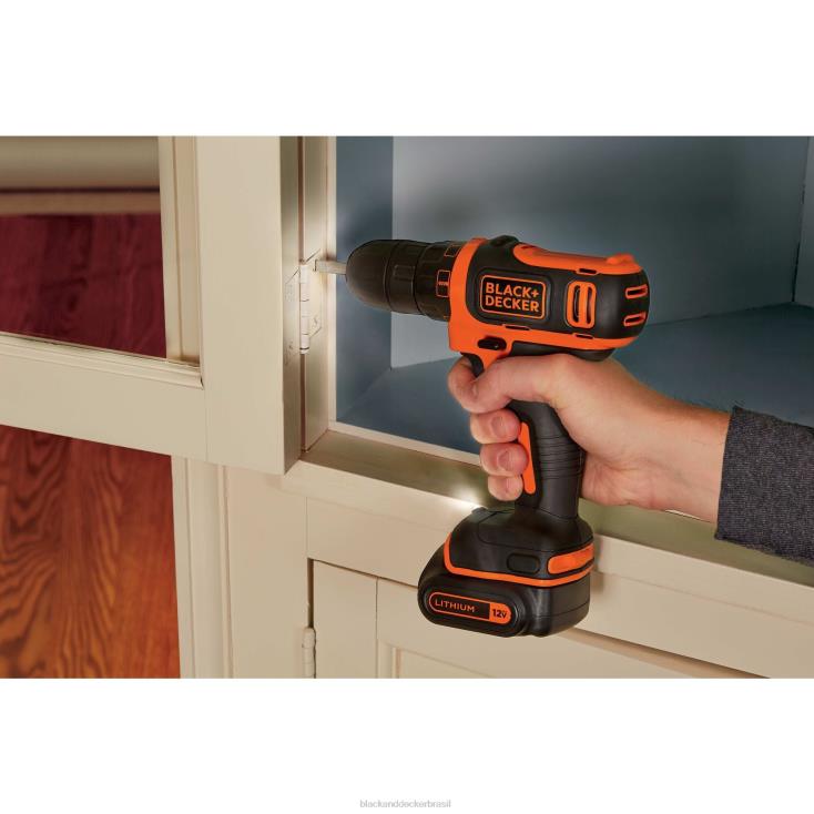 BLACK+DECKER N20D554Broca máxima de 12 V e kit de ferramentas domésticas de 60 peças ferramentas