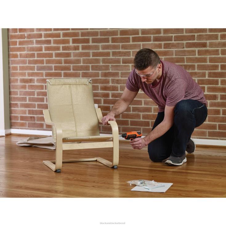 BLACK+DECKER N20D560Chave de fenda sem fio máxima de 4 V com armazenamento de pontas ferramentas