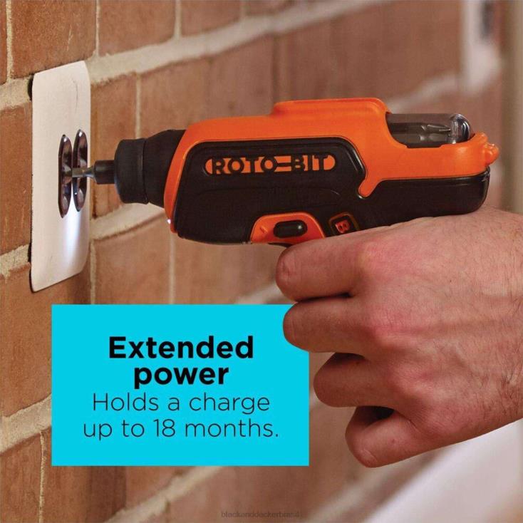 BLACK+DECKER N20D560Chave de fenda sem fio máxima de 4 V com armazenamento de pontas ferramentas