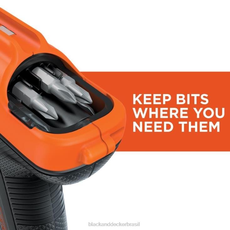 BLACK+DECKER N20D560Chave de fenda sem fio máxima de 4 V com armazenamento de pontas ferramentas