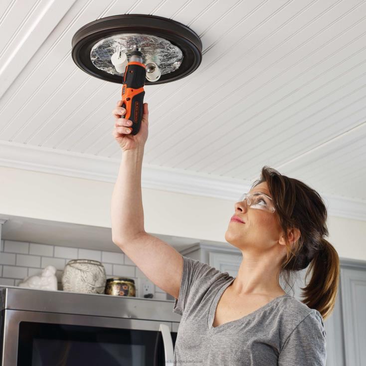 BLACK+DECKER N20D564Chave de fenda sem fio máxima de 4 V com kit para pendurar quadros ferramentas