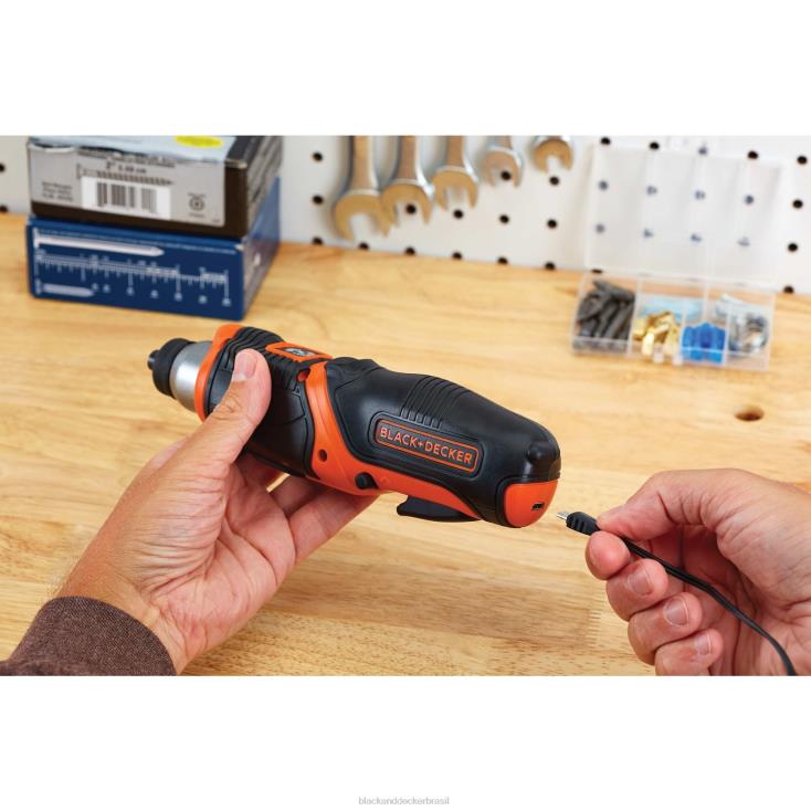 BLACK+DECKER N20D564Chave de fenda sem fio máxima de 4 V com kit para pendurar quadros ferramentas