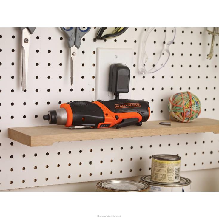 BLACK+DECKER N20D564Chave de fenda sem fio máxima de 4 V com kit para pendurar quadros ferramentas