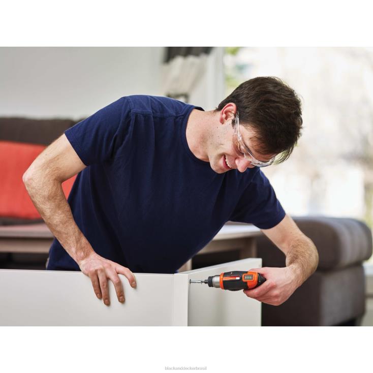 BLACK+DECKER N20D564Chave de fenda sem fio máxima de 4 V com kit para pendurar quadros ferramentas
