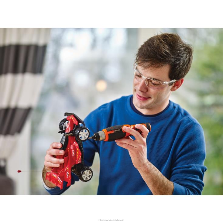 BLACK+DECKER N20D564Chave de fenda sem fio máxima de 4 V com kit para pendurar quadros ferramentas
