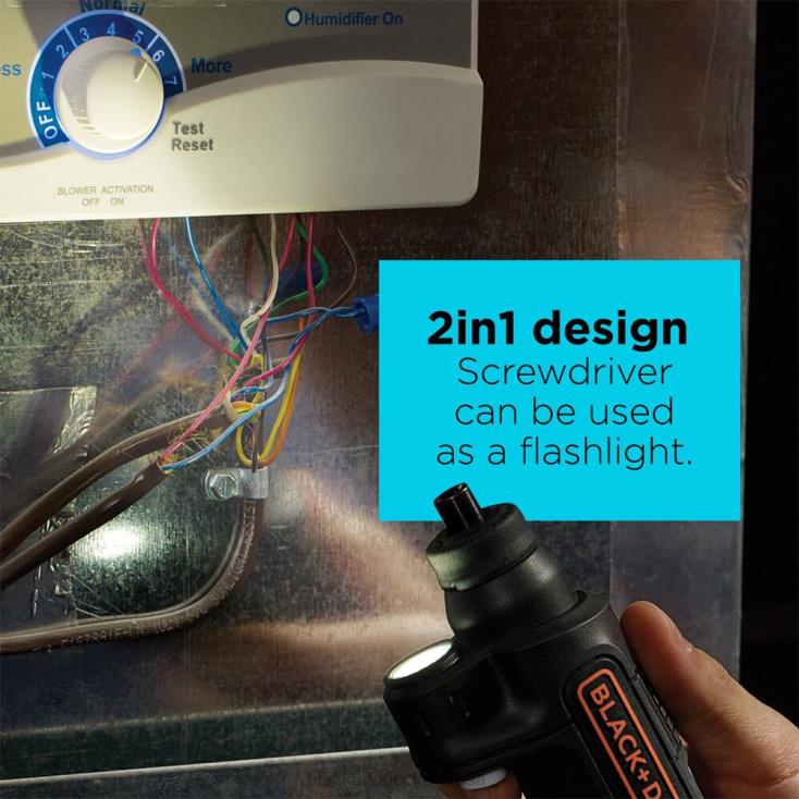 BLACK+DECKER N20D565Chave de fenda sem fio max 4v com luz led ferramentas