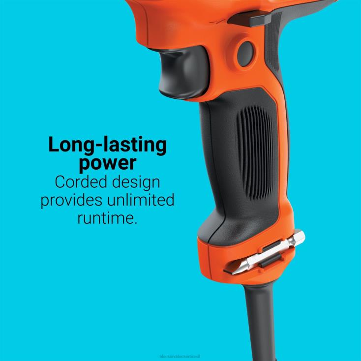 BLACK+DECKER N20D570kit de chave de furadeira elétrica de 3/8 pol. 6,0 A com fio ferramentas