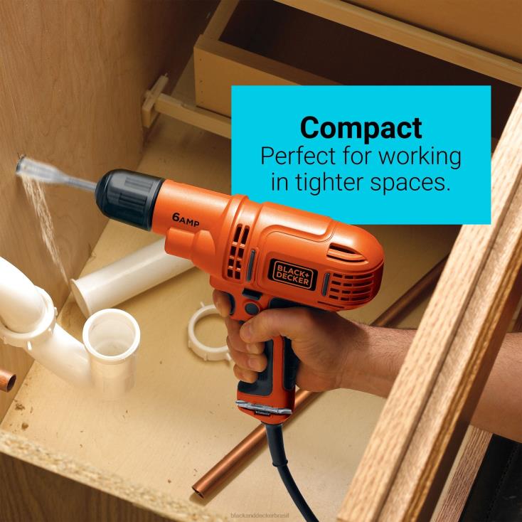 BLACK+DECKER N20D570kit de chave de furadeira elétrica de 3/8 pol. 6,0 A com fio ferramentas