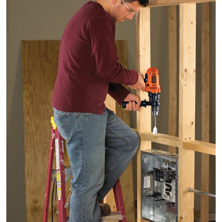 BLACK+DECKER N20D573Kit de furadeira/aparafusadora elétrica de 7,0 A e 1/2 pol. ferramentas