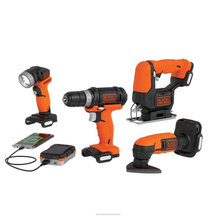 BLACK+DECKER N20D586Kit combinado de 4 ferramentas para furadeira sem fio gopak 12v max ferramentas