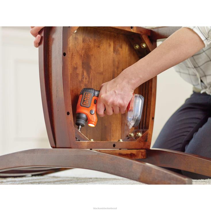 BLACK+DECKER N20D588Chave de fenda sem fio lightdriver 4v max com pacote de armazenamento ferramentas