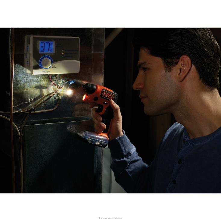 BLACK+DECKER N20D588Chave de fenda sem fio lightdriver 4v max com pacote de armazenamento ferramentas