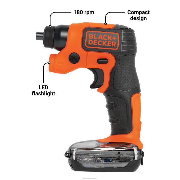 BLACK+DECKER N20D588Chave de fenda sem fio lightdriver 4v max com pacote de armazenamento ferramentas