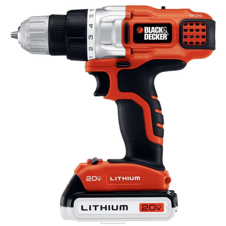 BLACK+DECKER N20D591Furadeira/driver de 2 velocidades de lítio máximo de 20 V com bolsa de armazenamento e carregador rápido ferramentas