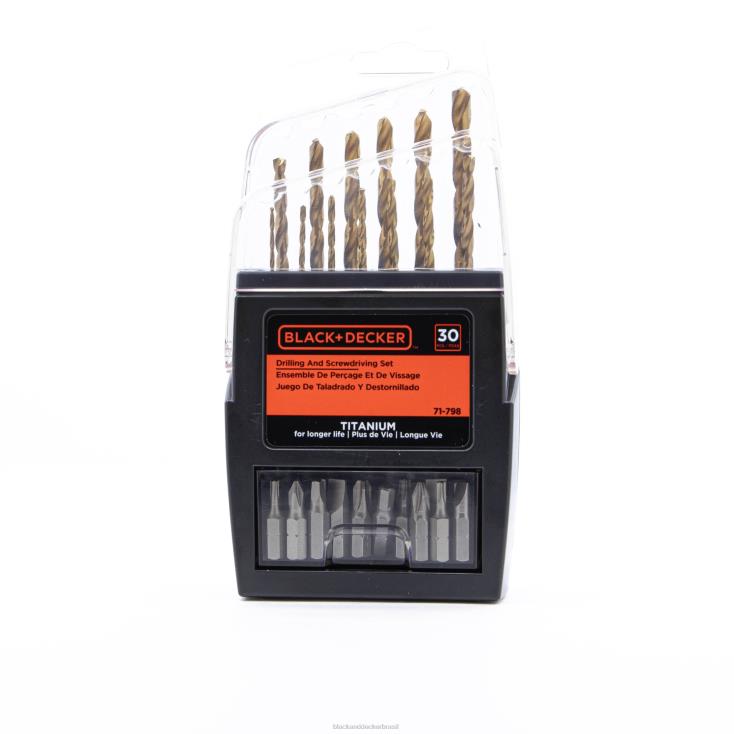 BLACK+DECKER N20D596Conjunto de perfuração e cravação de 30 peças metálico ferramentas