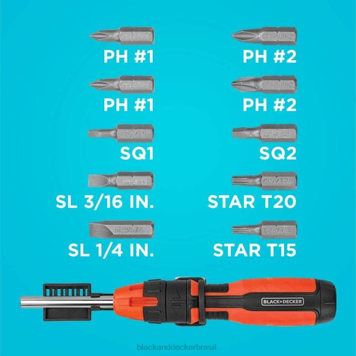 BLACK+DECKER N20D604chave de fenda catraca 10 bits ferramentas