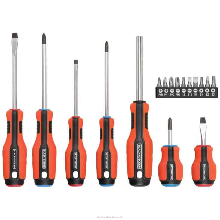 BLACK+DECKER N20D605chave de fenda empurre e escolha 7 bits ferramentas