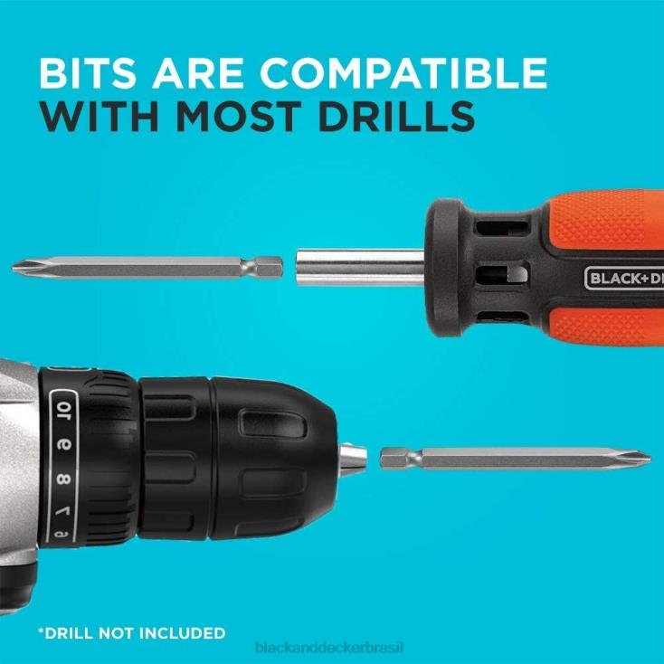BLACK+DECKER N20D605chave de fenda empurre e escolha 7 bits ferramentas
