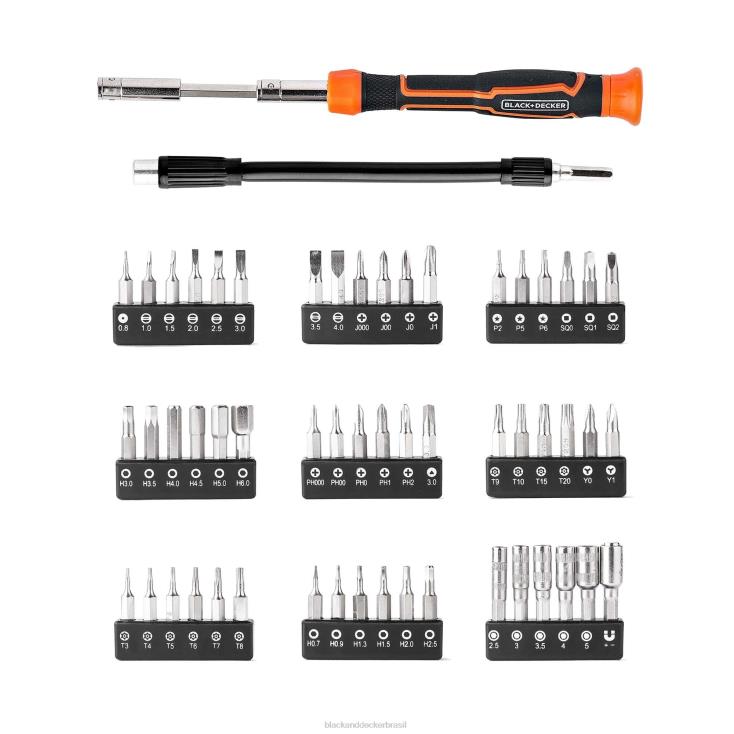 BLACK+DECKER N20D606Conjunto de chaves de fenda de precisão 56 unidades ferramentas