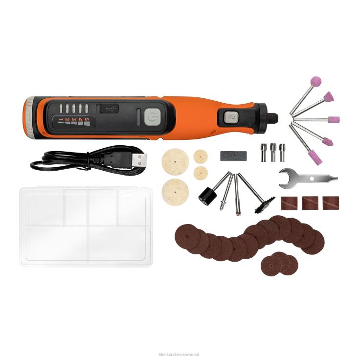 BLACK+DECKER N20D678Ferramenta rotativa sem fio máxima de 8 V com conjunto de acessórios de 35 peças ferramentas