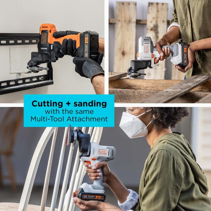 BLACK+DECKER N20D684acessório multiferramenta oscilante de matriz com estojo de armazenamento ferramentas