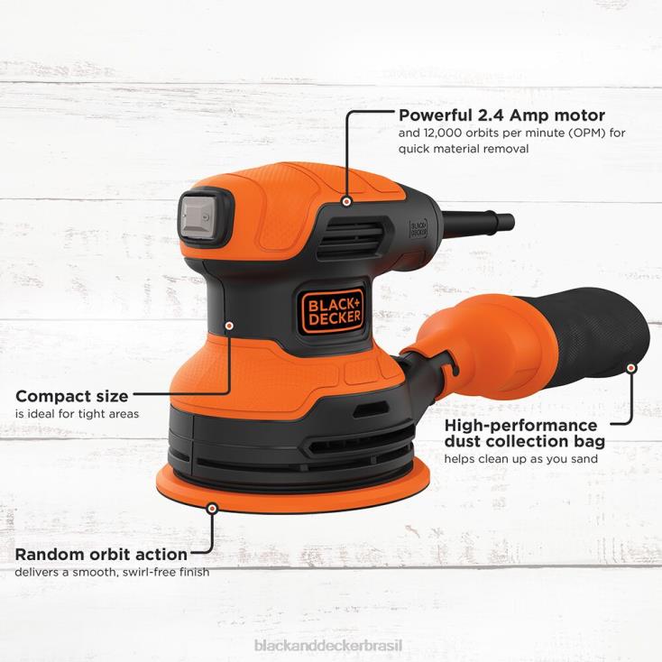 BLACK+DECKER N20D618lixadeira orbital aleatória de 5 polegadas 2,4 A ferramentas
