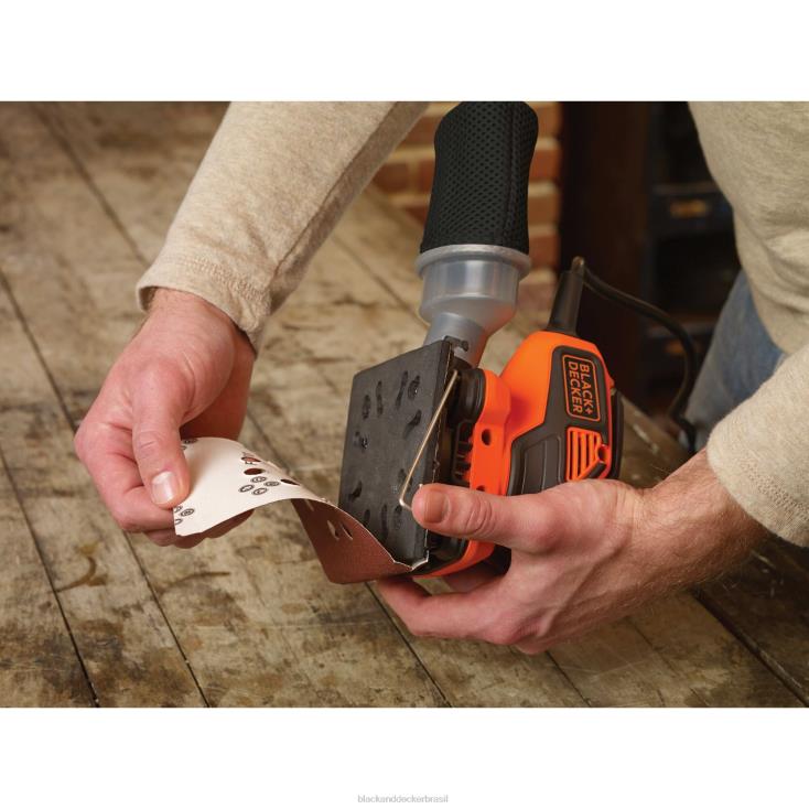 BLACK+DECKER N20D623Lixadeira orbital elétrica de 1/4 folha de 2,0 A ferramentas