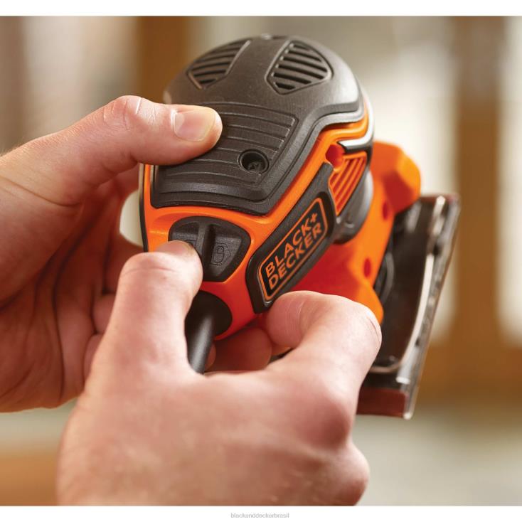 BLACK+DECKER N20D623Lixadeira orbital elétrica de 1/4 folha de 2,0 A ferramentas