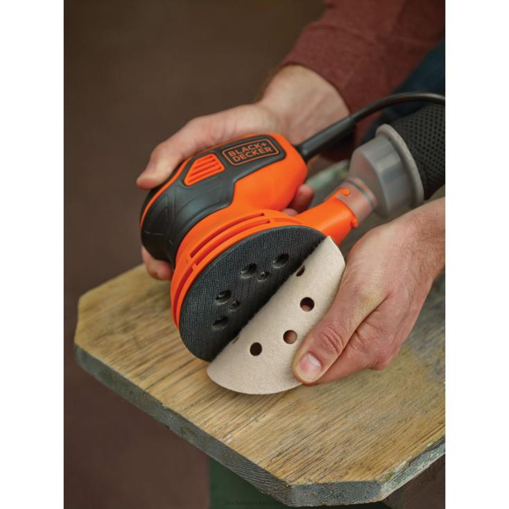 BLACK+DECKER N20D625Lixadeira orbital elétrica de 2,4 A e 5 pol. ferramentas