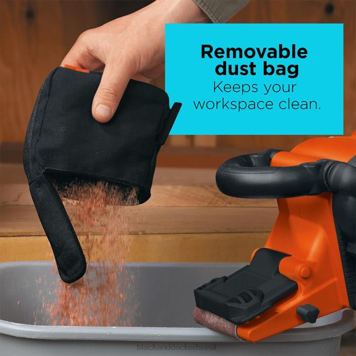 BLACK+DECKER N20D645lixadeira de cinta com saco de pó de 7 A, 3 polegadas por 21 polegadas ferramentas