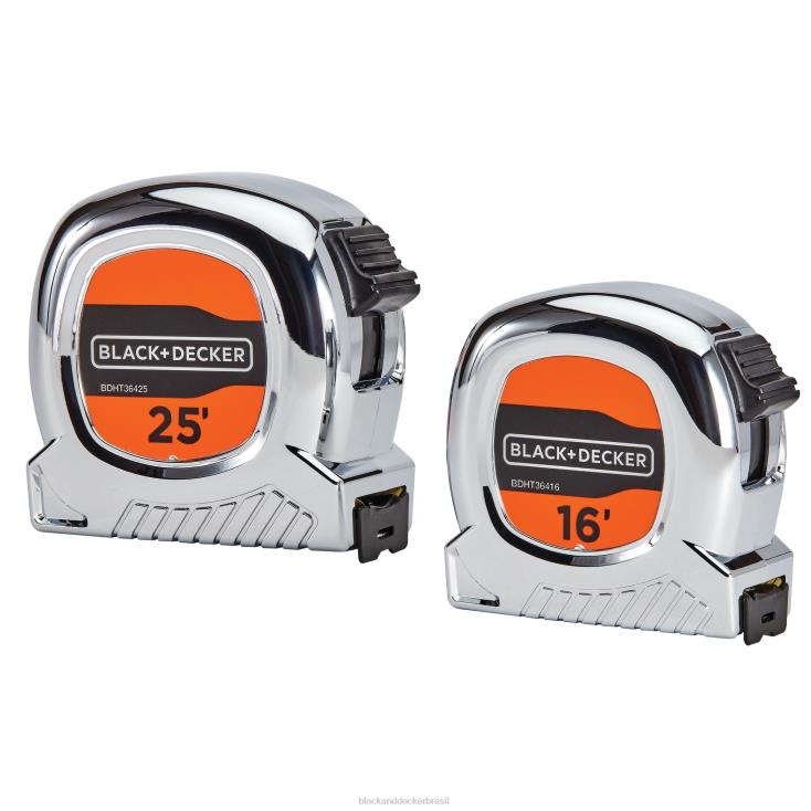 BLACK+DECKER N20D612pacote de fita métrica de 25 pés e 16 pés ferramentas