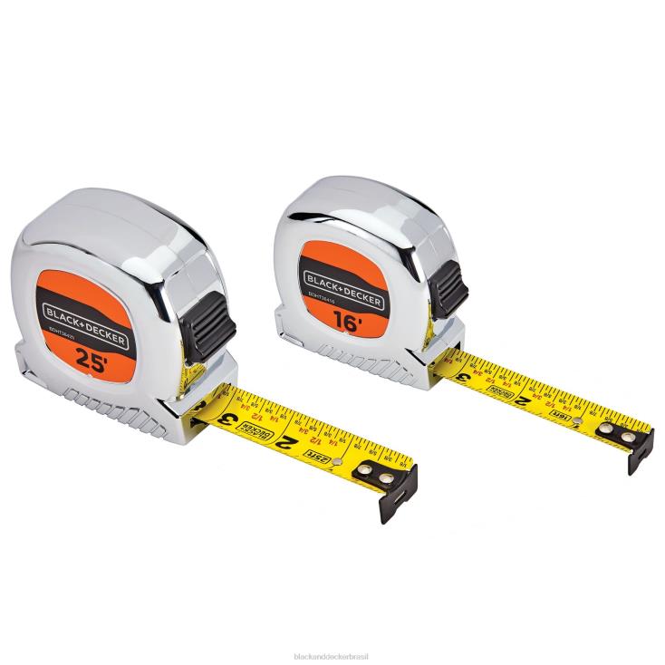 BLACK+DECKER N20D612pacote de fita métrica de 25 pés e 16 pés ferramentas
