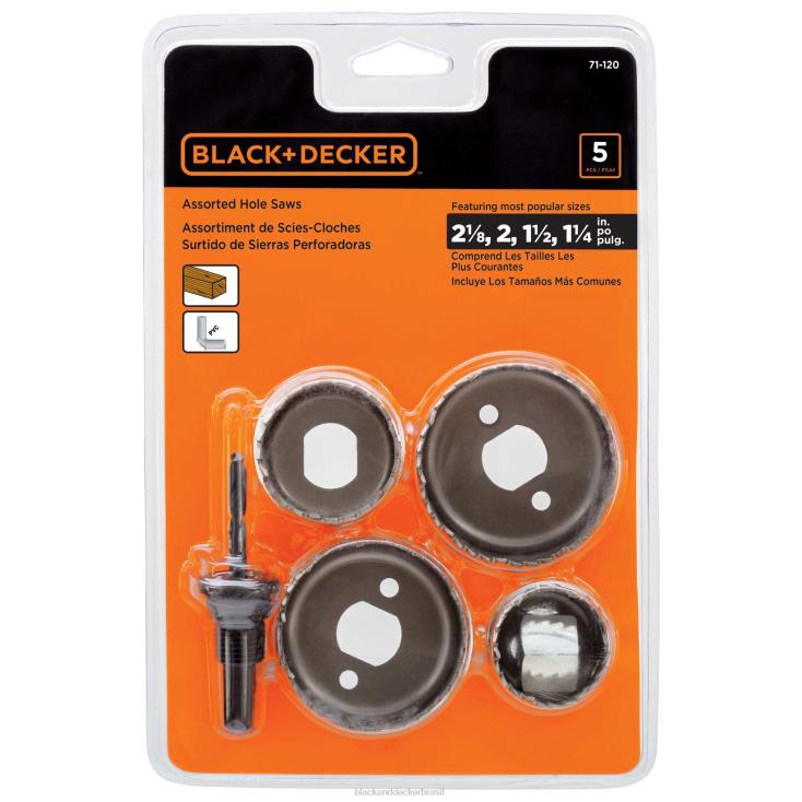 BLACK+DECKER N20D667kit de serra copo variado de 5 peças ferramentas