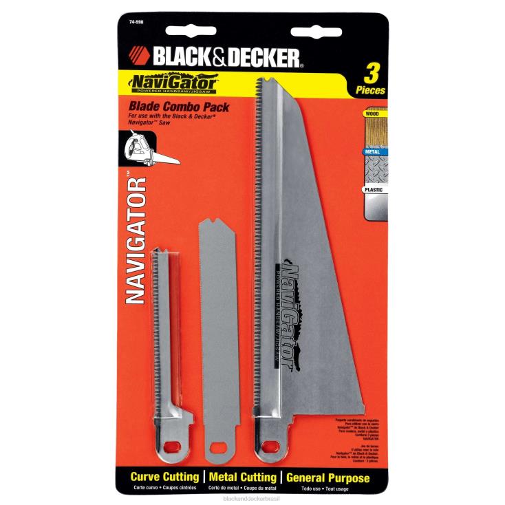 BLACK+DECKER N20D668conjunto de lâminas de reposição para modelos de navegador de serra manual elétrica de 3 peças ferramentas