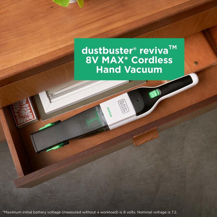 BLACK+DECKER N20D10aspirador de mão sem fio reviva 8v max com filtro de carregador e ferramenta para fendas de escova limpeza