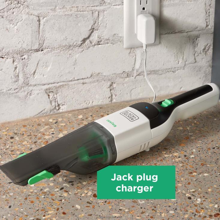 BLACK+DECKER N20D10aspirador de mão sem fio reviva 8v max com filtro de carregador e ferramenta para fendas de escova limpeza