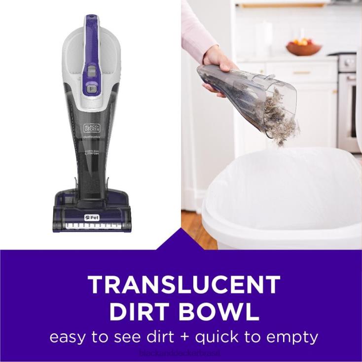 BLACK+DECKER N20D50Dustbuster QuickClean Pet Aspirador portátil sem fio limpeza