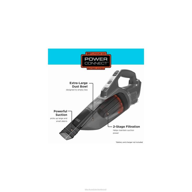 BLACK+DECKER N20D56Dustbuster 20v max powerconnect aspirador portátil sem fio (somente ferramenta) limpeza